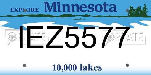 IEZ5577 Minnesota License Plate