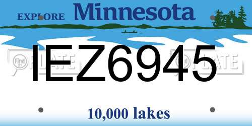 IEZ6945 Minnesota License Plate