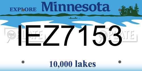 IEZ7153 Minnesota License Plate