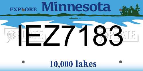 IEZ7183 Minnesota License Plate