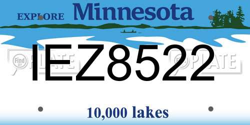 IEZ8522 Minnesota License Plate