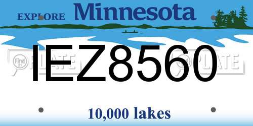 IEZ8560 Minnesota License Plate