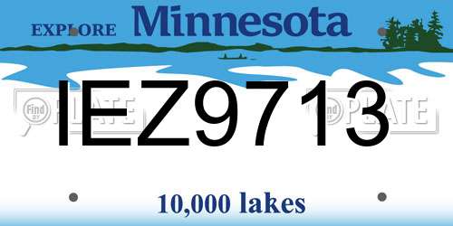 IEZ9713 Minnesota License Plate