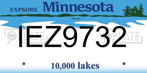 IEZ9732 Minnesota License Plate