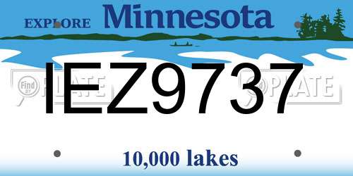 IEZ9737 Minnesota License Plate
