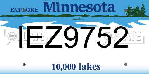IEZ9752 Minnesota License Plate
