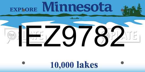 IEZ9782 Minnesota License Plate