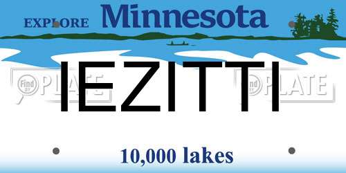 IEZITTI Minnesota License Plate
