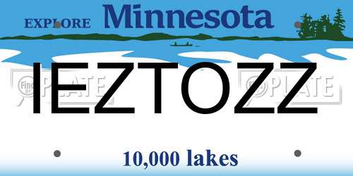 IEZTOZZ Minnesota License Plate