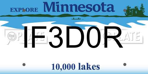 IF3D0R Minnesota License Plate