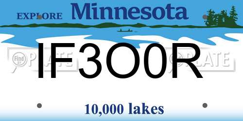IF3O0R Minnesota License Plate