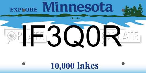 IF3Q0R Minnesota License Plate