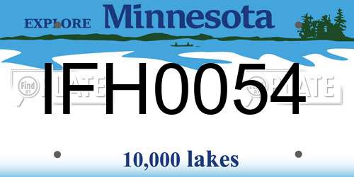 IFH0054 Minnesota License Plate