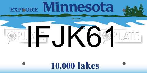 IFJK61 Minnesota License Plate