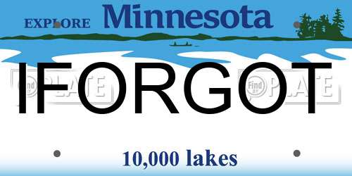 IFORGOT Minnesota License Plate