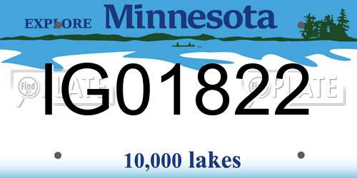 IG01822 Minnesota License Plate