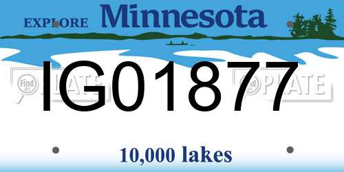 IG01877 Minnesota License Plate
