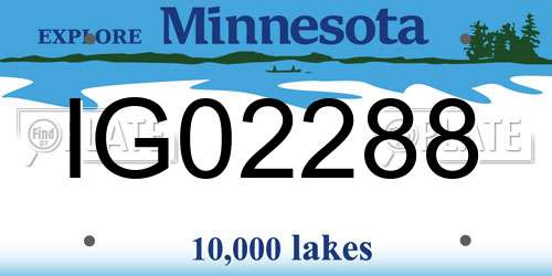 IG02288 Minnesota License Plate
