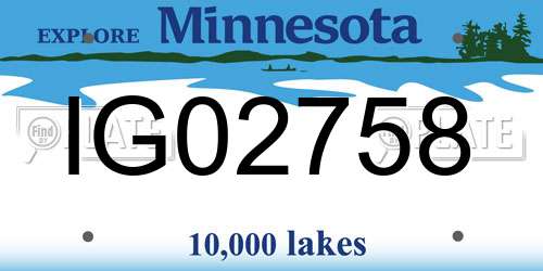 IG02758 Minnesota License Plate