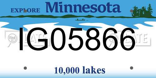 IG05866 Minnesota License Plate