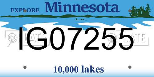 IG07255 Minnesota License Plate