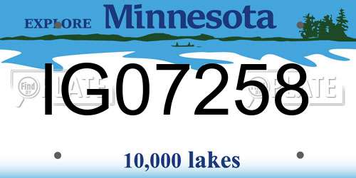 IG07258 Minnesota License Plate