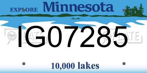 IG07285 Minnesota License Plate