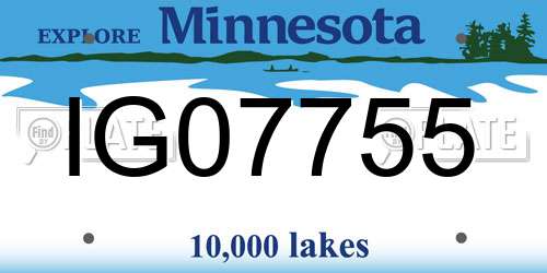 IG07755 Minnesota License Plate