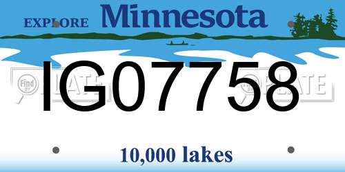 IG07758 Minnesota License Plate