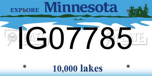 IG07785 Minnesota License Plate