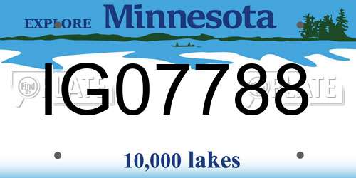 IG07788 Minnesota License Plate