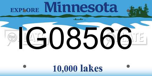 IG08566 Minnesota License Plate