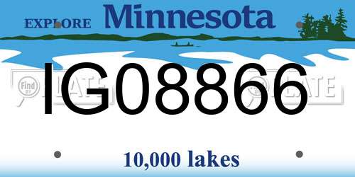 IG08866 Minnesota License Plate