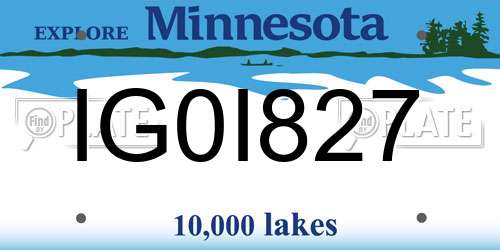 IG0I827 Minnesota License Plate