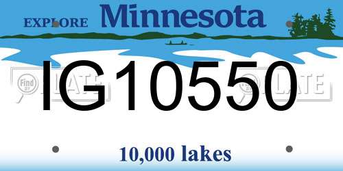 IG10550 Minnesota License Plate