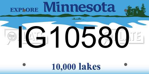 IG10580 Minnesota License Plate