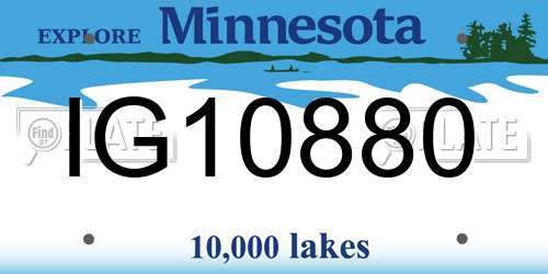 IG10880 Minnesota License Plate