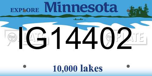 IG14402 Minnesota License Plate