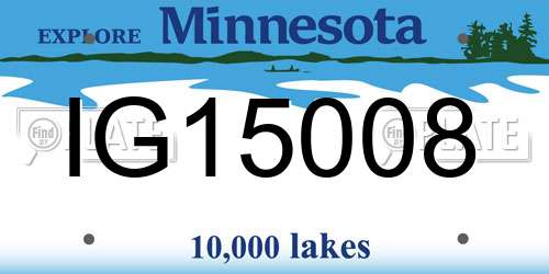 IG15008 Minnesota License Plate