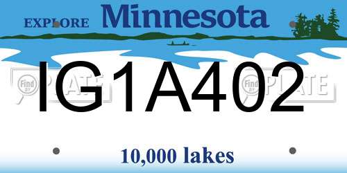 IG1A402 Minnesota License Plate