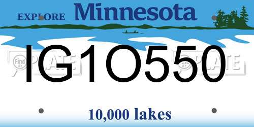 IG1O550 Minnesota License Plate
