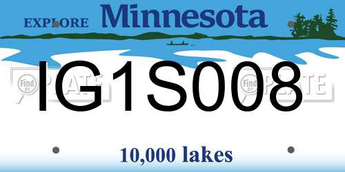 IG1S008 Minnesota License Plate