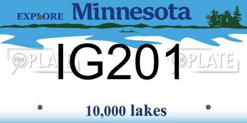 IG201 Minnesota License Plate