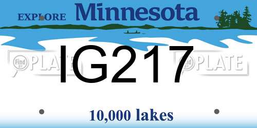 IG217 Minnesota License Plate