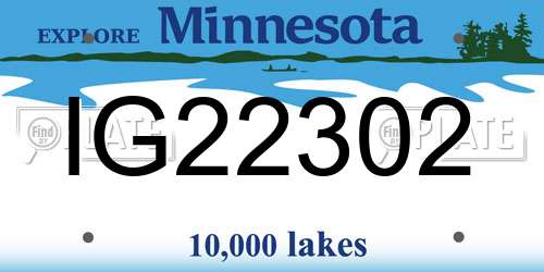 IG22302 Minnesota License Plate