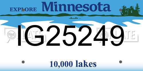 IG25249 Minnesota License Plate