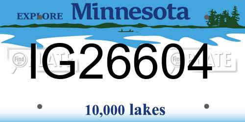 IG26604 Minnesota License Plate