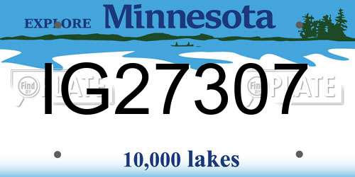 IG27307 Minnesota License Plate