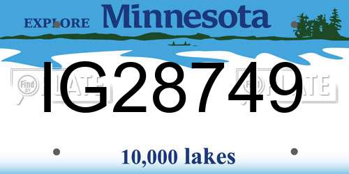 IG28749 Minnesota License Plate