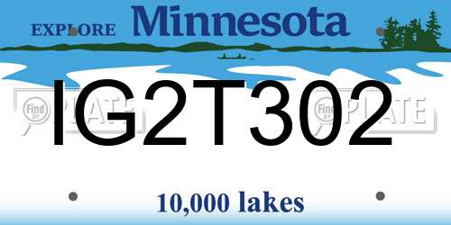 IG2T302 Minnesota License Plate